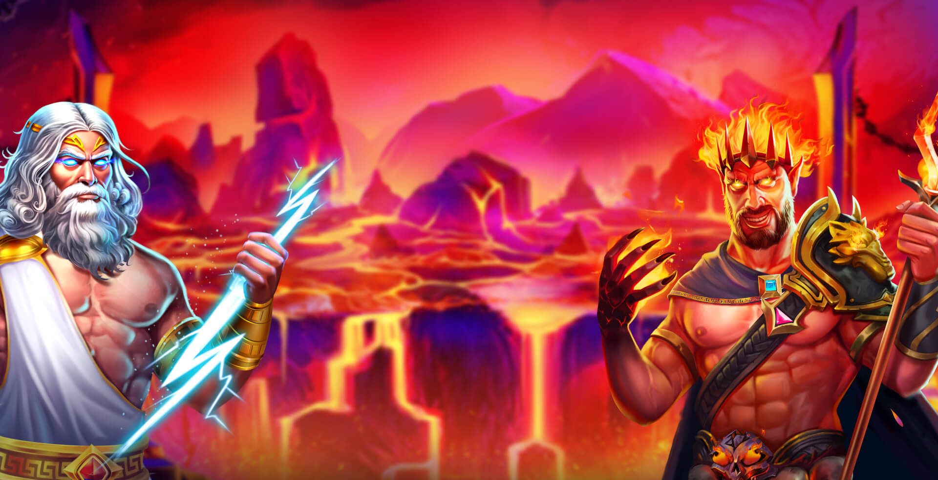 Zeus vs Hades — main hero banner at Mr Punter Casino